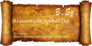 Bienenfeld Szebáld névjegykártya